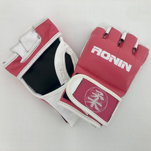 Pink Leather Ronin MMA Gloves